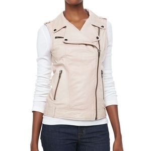 Black Faux Leather Motorcycle Vest